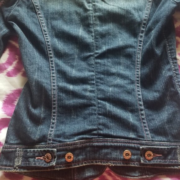 Never Worn Parasuco Pink Studded Jean Jacket - Picture 6 of 7